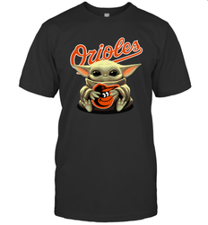 Baby Yoda Hugs The Baltimore Orioles Shirts Men's T-Shirt - PrimaryTee