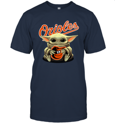 Baby Yoda Hugs The Baltimore Orioles Shirts Men's T-Shirt - PrimaryTee