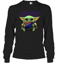 Baby Yoda Loves The New York Giants Star Wars NFL Shirts Long Sleeve T-Shirt - PrimaryTee