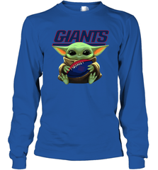 Baby Yoda Loves The New York Giants Star Wars NFL Shirts Long Sleeve T-Shirt - PrimaryTee