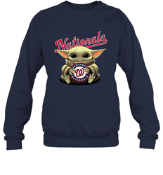 Baby Yoda Hugs The Washington Nationals Shirts Sweatshirt - PrimaryTee