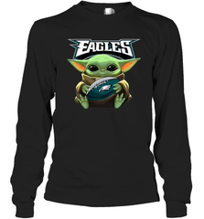 Baby Yoda Loves The Philadelphia Eagles Star Wars NFL Shirts Long Sleeve T-Shirt - PrimaryTee