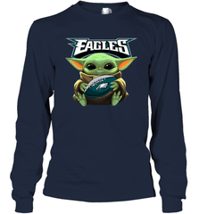 Baby Yoda Loves The Philadelphia Eagles Star Wars NFL Shirts Long Sleeve T-Shirt - PrimaryTee