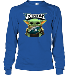 Baby Yoda Loves The Philadelphia Eagles Star Wars NFL Shirts Long Sleeve T-Shirt - PrimaryTee