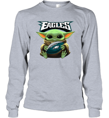 Baby Yoda Loves The Philadelphia Eagles Star Wars NFL Shirts Long Sleeve T-Shirt - PrimaryTee