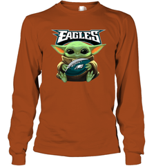Baby Yoda Loves The Philadelphia Eagles Star Wars NFL Shirts Long Sleeve T-Shirt - PrimaryTee