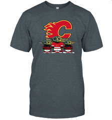 Calgary Flames Star Wars Logo Baby Yoda Men's T-Shirt - PrimaryTee