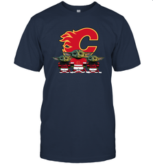 Calgary Flames Star Wars Logo Baby Yoda Men's T-Shirt - PrimaryTee