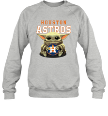 Baby Yoda Hugs The Houston Astros Shirts Sweatshirt - PrimaryTee