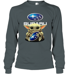 Baby Yoda Hugs The Subaru Car Logo Star Wars Shirts Long Sleeve T-Shirt - PrimaryTee
