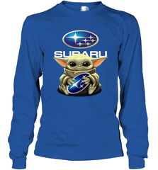 Baby Yoda Hugs The Subaru Car Logo Star Wars Shirts Long Sleeve T-Shirt - PrimaryTee