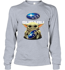 Baby Yoda Hugs The Subaru Car Logo Star Wars Shirts Long Sleeve T-Shirt - PrimaryTee