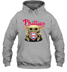Baby Yoda Hugs The Philadelphia Phillies Shirts Hoodie - PrimaryTee