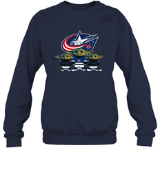 Columbus Blue Jackets Star Wars Logo Baby Yoda Sweatshirt - PrimaryTee