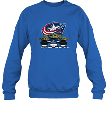 Columbus Blue Jackets Star Wars Logo Baby Yoda Sweatshirt - PrimaryTee