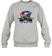 Columbus Blue Jackets Star Wars Logo Baby Yoda Sweatshirt - PrimaryTee