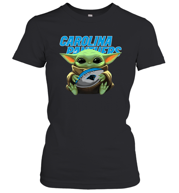 Baby Yoda Loves The Carolina Panthers Star Wars NFL Shirts Women's T-Shirt - PrimaryTee