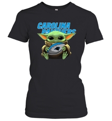 Baby Yoda Loves The Carolina Panthers Star Wars NFL Shirts Women's T-Shirt - PrimaryTee