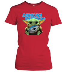 Baby Yoda Loves The Carolina Panthers Star Wars NFL Shirts Women's T-Shirt - PrimaryTee