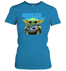 Baby Yoda Loves The Carolina Panthers Star Wars NFL Shirts Women's T-Shirt - PrimaryTee
