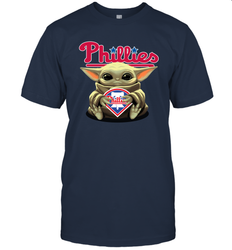Baby Yoda Hugs The Philadelphia Phillies Shirts Men's T-Shirt - PrimaryTee