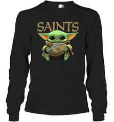 Baby Yoda Loves The New Orleans Saints Star Wars NFL Shirts Long Sleeve T-Shirt - PrimaryTee