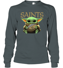 Baby Yoda Loves The New Orleans Saints Star Wars NFL Shirts Long Sleeve T-Shirt - PrimaryTee