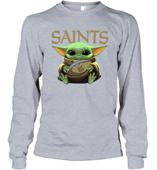 Baby Yoda Loves The New Orleans Saints Star Wars NFL Shirts Long Sleeve T-Shirt - PrimaryTee