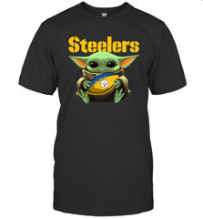 Baby Yoda Loves The Pittsburgh Steelers Star Wars NFL Shirts Men's T-Shirt - PrimaryTee