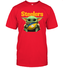 Baby Yoda Loves The Pittsburgh Steelers Star Wars NFL Shirts Men's T-Shirt - PrimaryTee