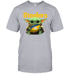Baby Yoda Loves The Pittsburgh Steelers Star Wars NFL Shirts Men's T-Shirt - PrimaryTee