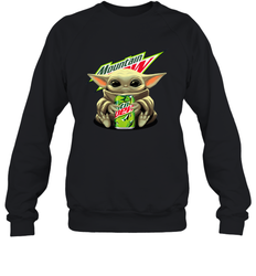Baby Yoda Hugs Mountain Dew Can Star Wars Shirts Sweatshirt - PrimaryTee