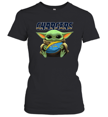 Baby Yoda Loves The Los Angeles Chargers Star Wars NFL Shirts Women's T-Shirt - PrimaryTee