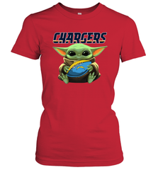Baby Yoda Loves The Los Angeles Chargers Star Wars NFL Shirts Women's T-Shirt - PrimaryTee